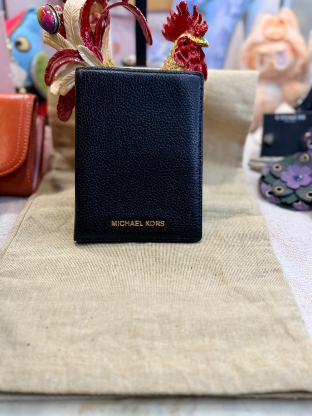Michael Kors Black Leather Passport Holder